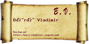 Báró Vladimir névjegykártya