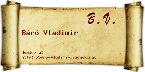Báró Vladimir névjegykártya